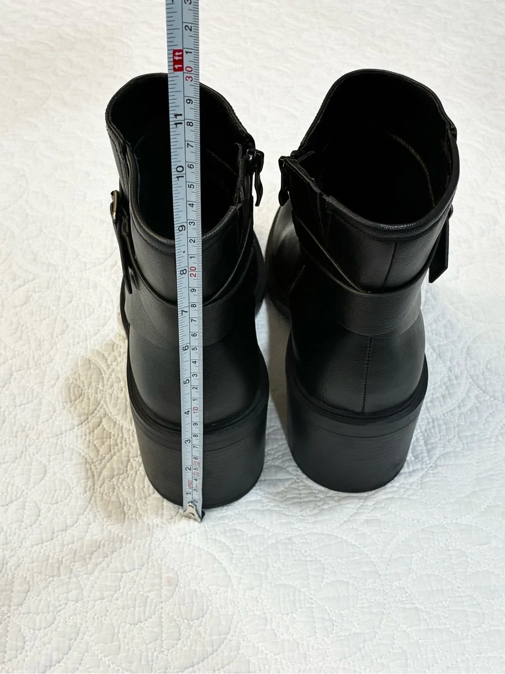 Torrid Black Faux Leather Buckle Ankle Boots Boots Womens 11WW Extra Wide Width